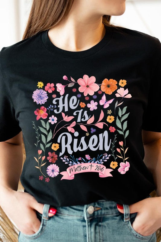 Floral He is Risen Tee